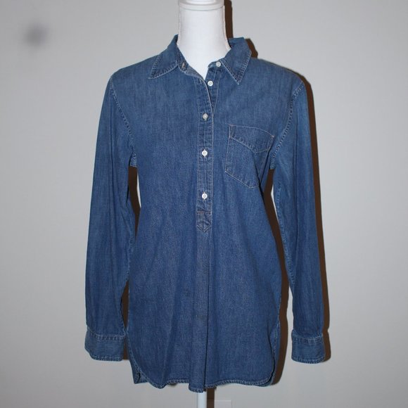 Lauren Ralph Lauren half-button down demin tunic - pullover - Picture 1 of 7